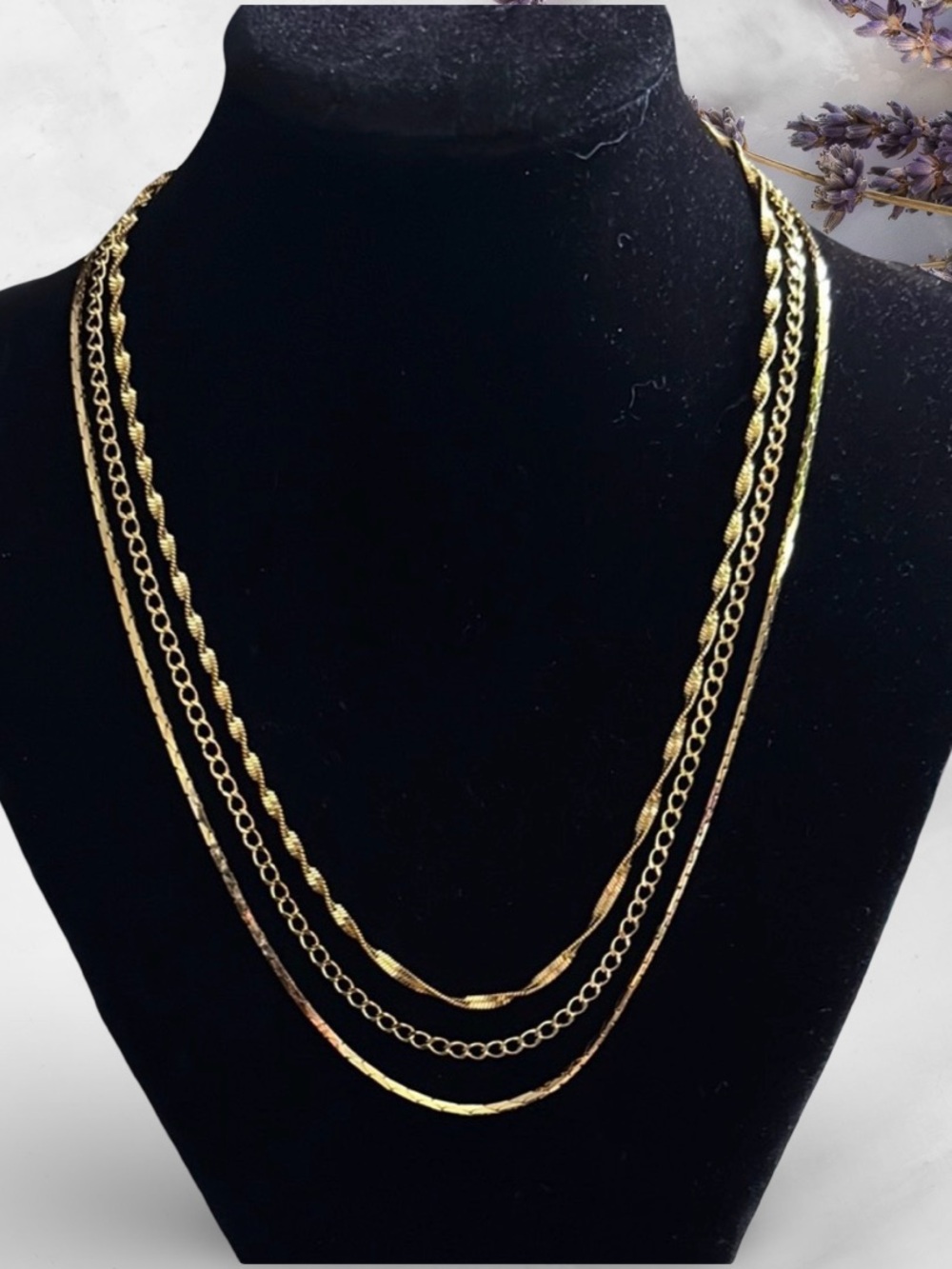 Avon Vintage Every Day Glam GoldTone 3 PC Layered Necklace Set | NIB N25